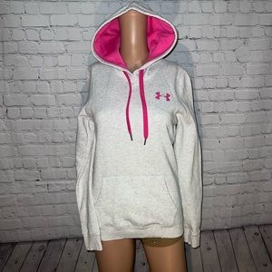 Under Armour White & Pink Hoodie size M